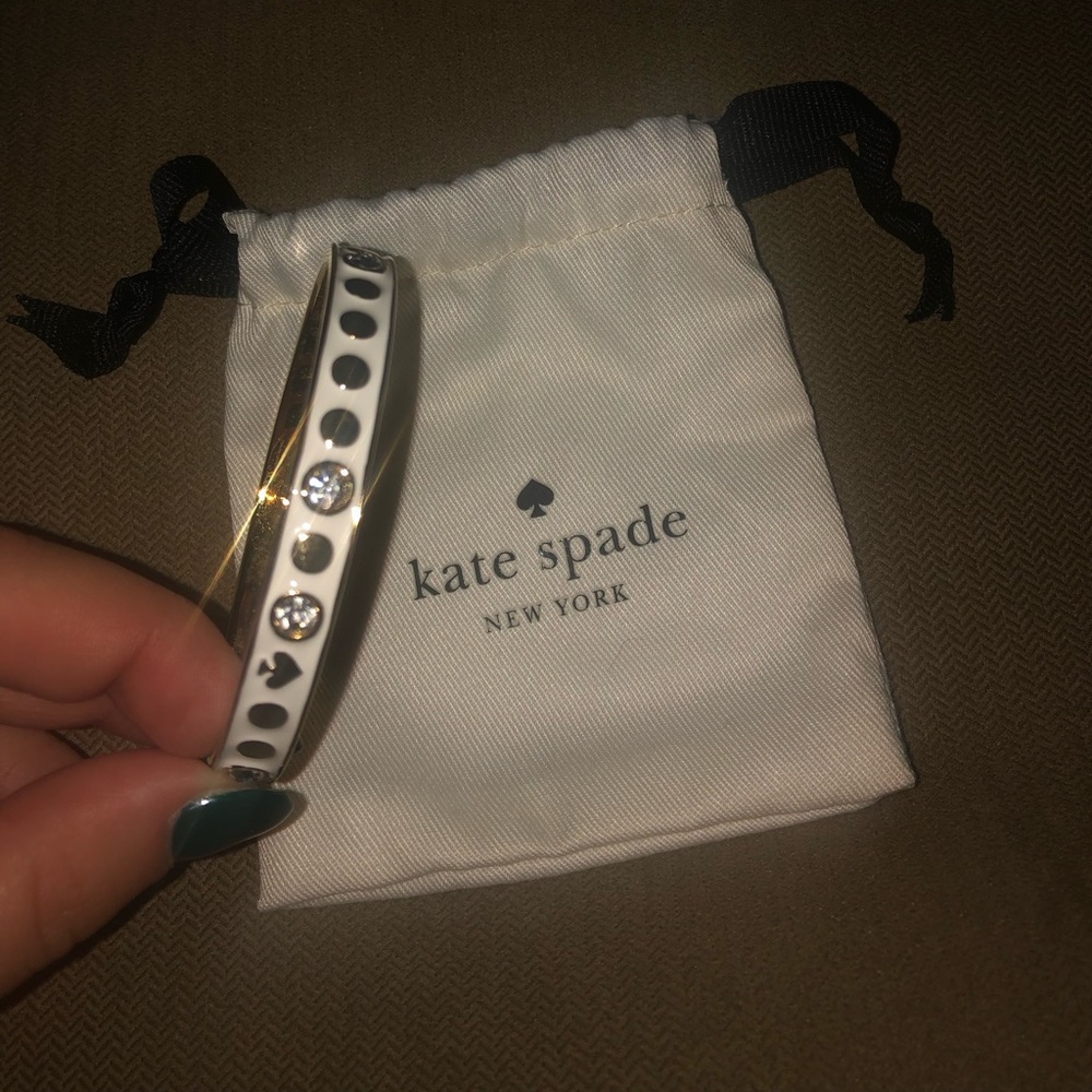 White Kate Spade Stud Bangle